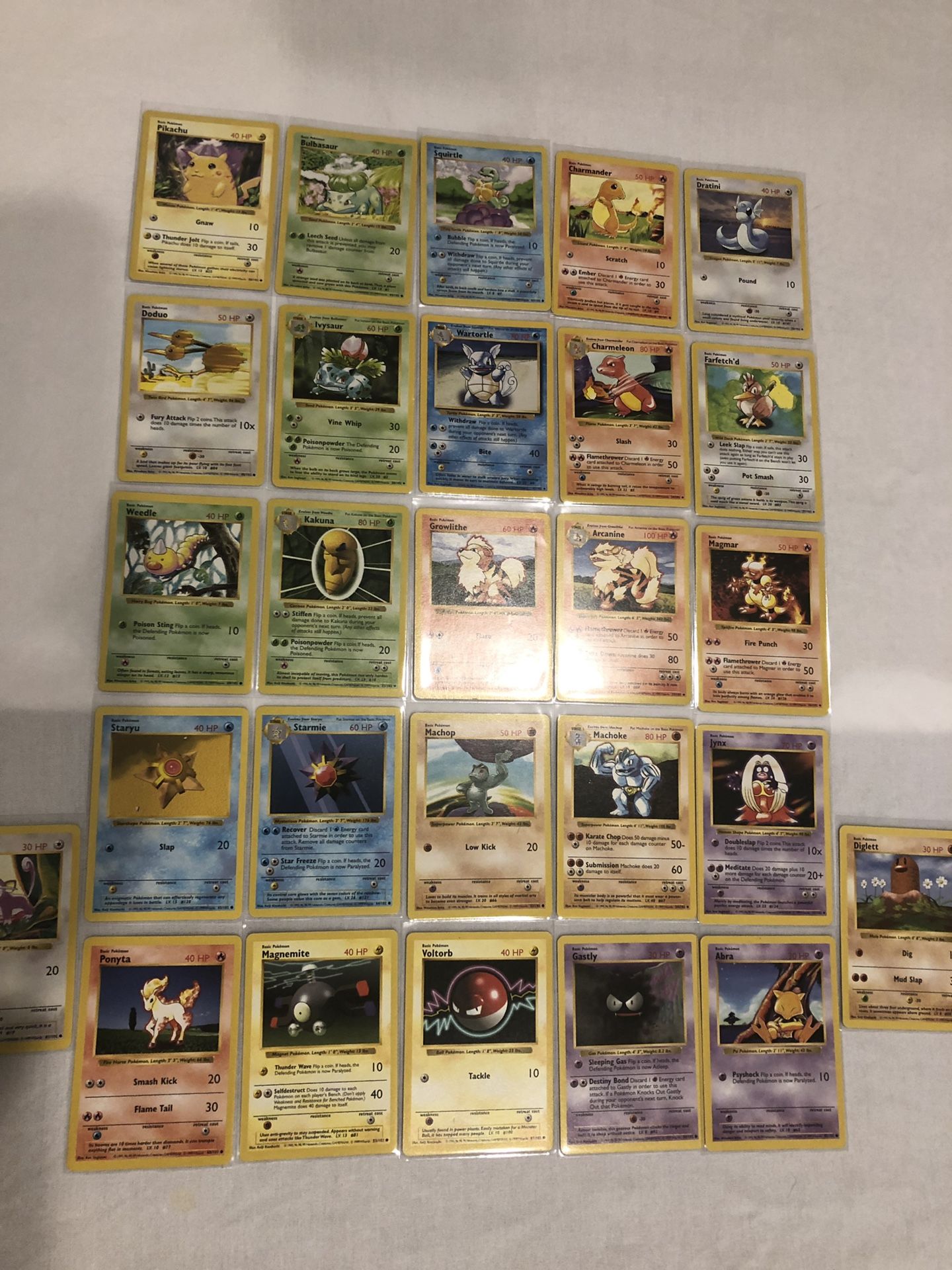 Pokemon Cards - Base Set Shadowless - Uncommon / Common collection