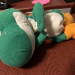 Vintage BD&A Nintendo Super Mario Bros N64 YOSHI 7" Bean Bag Stuffed Toy 90's