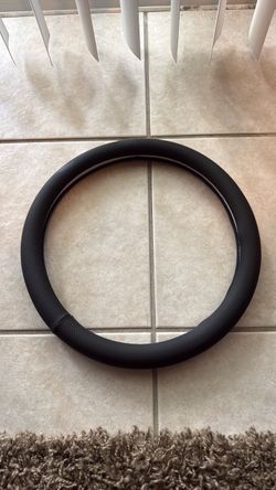 NEW Microfiber Leather Steering Wheel Cover, 14.5-15 inch, Black Universal Fit, Easy to Install, Non-Slip Design, Breathable