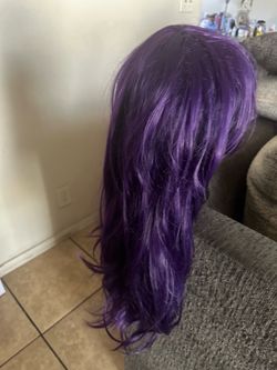 Purple, long wig