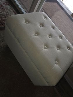 Storage ottoman cream in color 24w x 18d  by 18 inches tall $15