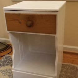 White And Wood Nightstand