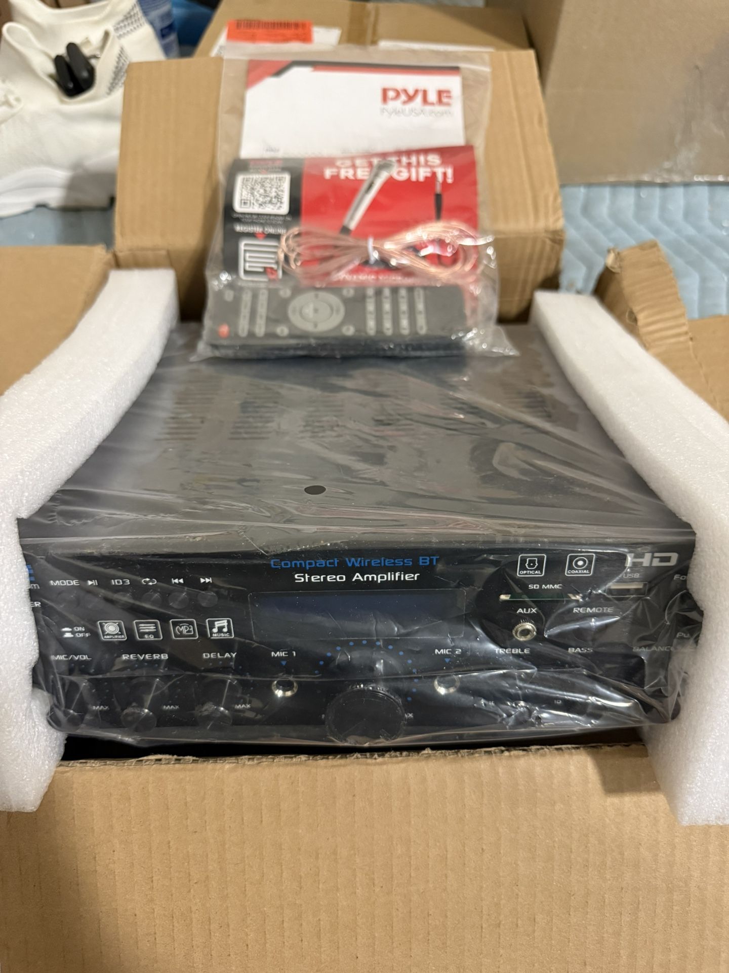Pyle Compact, Wireless Bt Stereo Amplifier