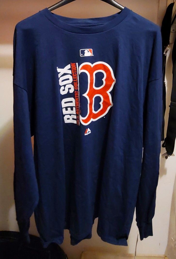 MAJESTIC MEN'S BOSTON RED SOX AUTHENTIC COLLECTION LONG SLEEVE NAVY T-SHIRT 2 XLMajestic Men's Boston Red Sox Authentic Collection Long Sleeve Navy T-