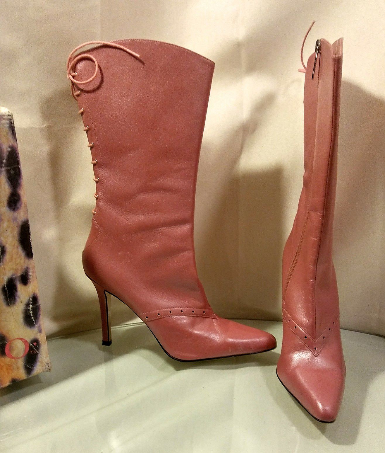 Mauve High Heel Boots by X O X O Size 8