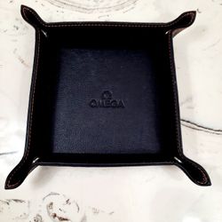Authentic Omega Foldable Leather Valet Watch Tray
