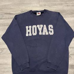 VINTAGE Team Edition Georgetown Hoyas Sweater XL Blue Pullover NCAA Mens