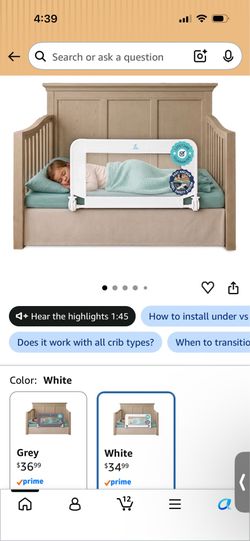 Hiccapop crib safety rail