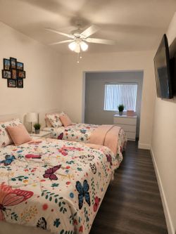 Ikea malm full size bed with mattress and 2 night stands