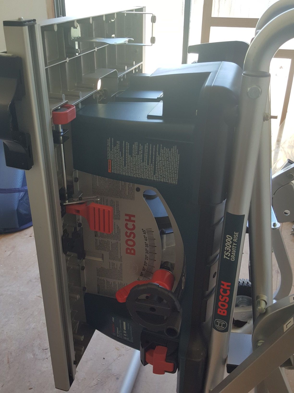 Used Bosch TS3000 Worksite Table Saw with Gravity Rise Wheeled Stand