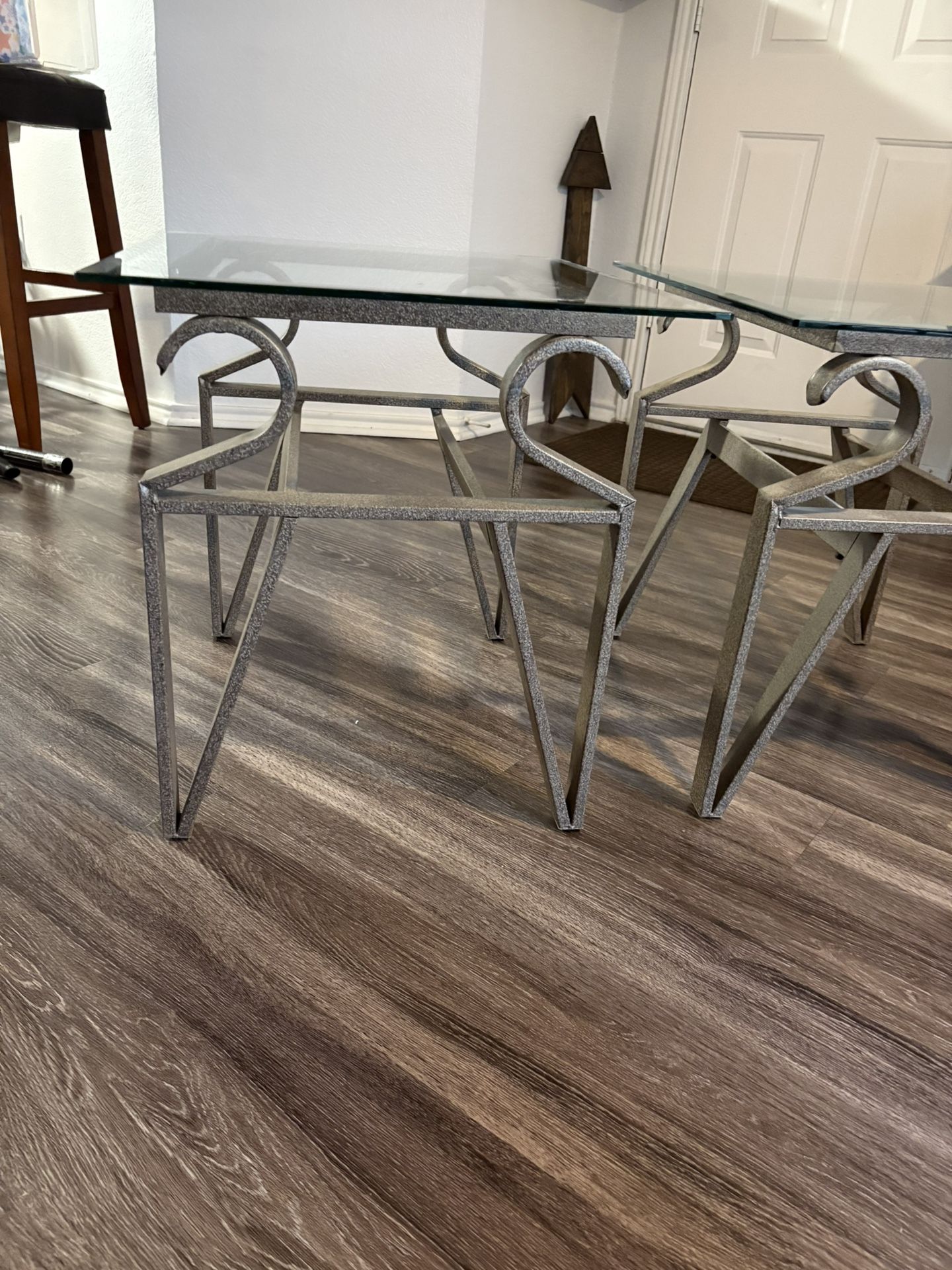 2 Glass Top End Tables/ Sofa End Tables