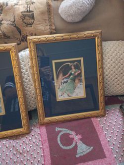 Framed Angel Art Print Gold Frame