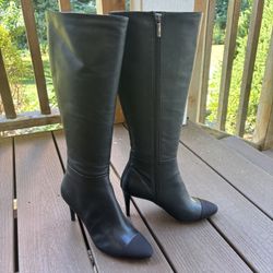 Karl Lagerfeld Paris Marcy Genuine Leather Knee-High Boots – Size 7