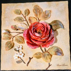 2 Floral Wall Art 3D Plaques By Cheri Blum Set