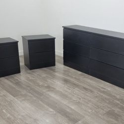 Dresser And 2 Nightstands - Cómoda Y 2 Mesitas De Noche 