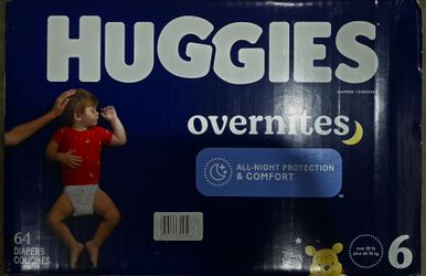 Huggies Overnites Size 6 Diapers 64 Count