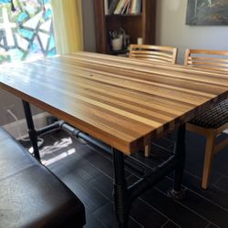 Beautiful Wood Block Table 