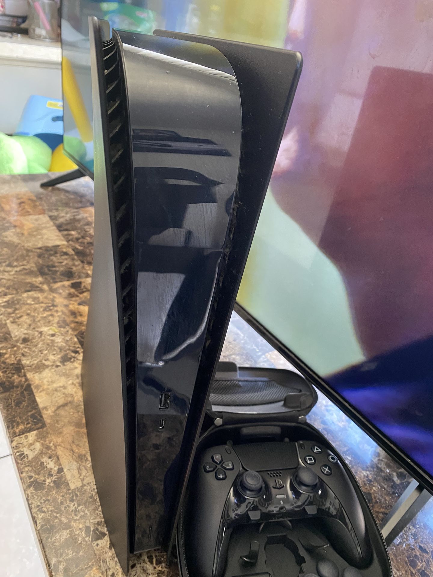 Black Ps5 Digital With Dual Sense Edge
