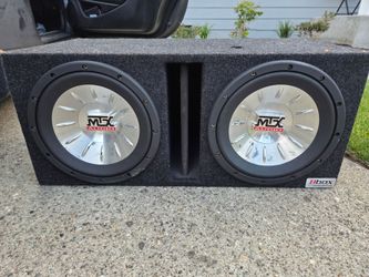 vintage MTX Audio Thunder 8000 Series subwoofers mounted inside a dual-chamber dual-ported BBox enclosure