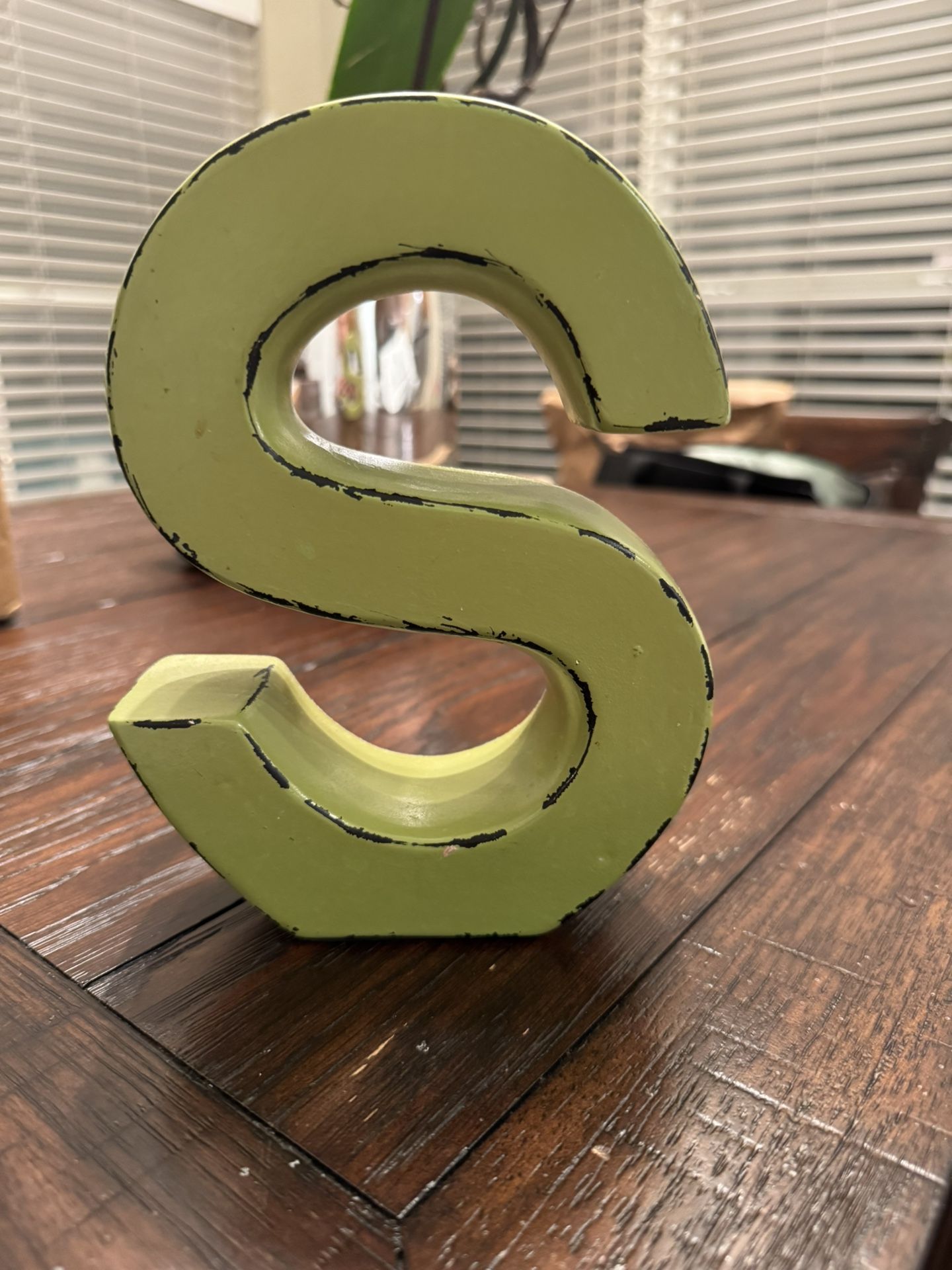 Rustic Green Metal “S”