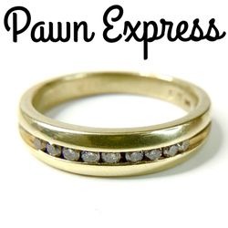 10K Gold Diamond Ring Wedding Band 