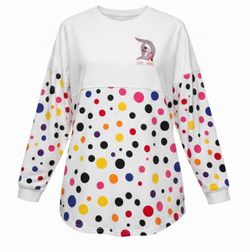 Disney Parks Disneyland Rock The Dots Minnie Mouse Spirit Jersey XL White Polka