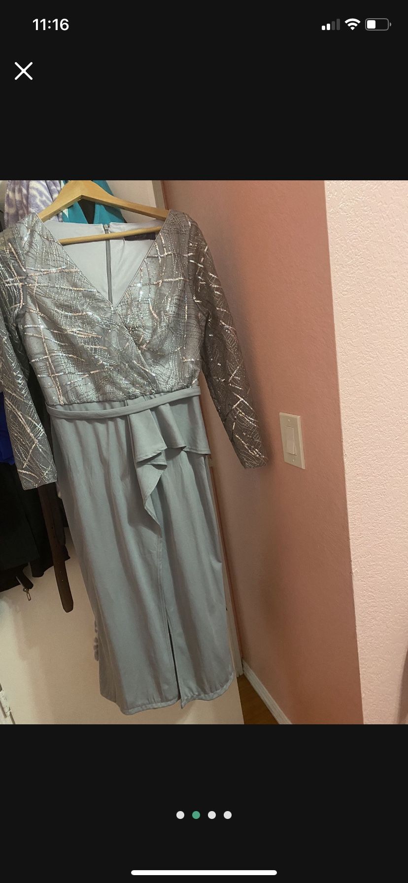 Sequin Silver Dress Size12 Xl