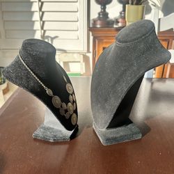 Black Velvet Necklace Display Stands (Set of 2)