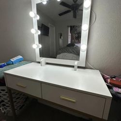 Beautiful white and gold vanity