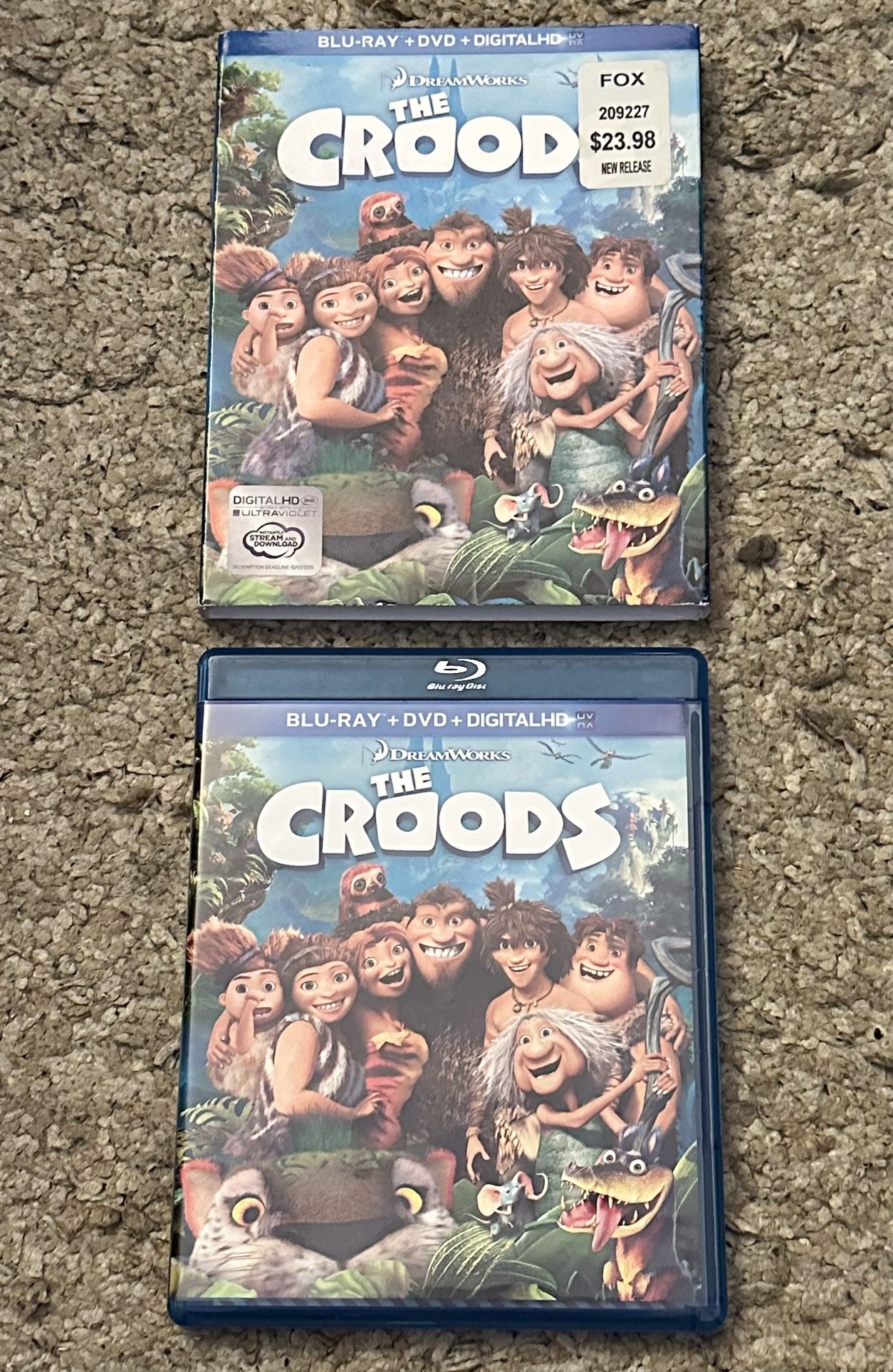 The Croods (Blu-ray/DVD+DigitalHD, 2013, 2-Disc Set) DreamWorks