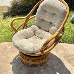 Vintage Chair Bamboo Swivel