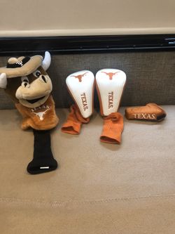 Texas Longhorns driver and putter covers. Bevo driver cover
