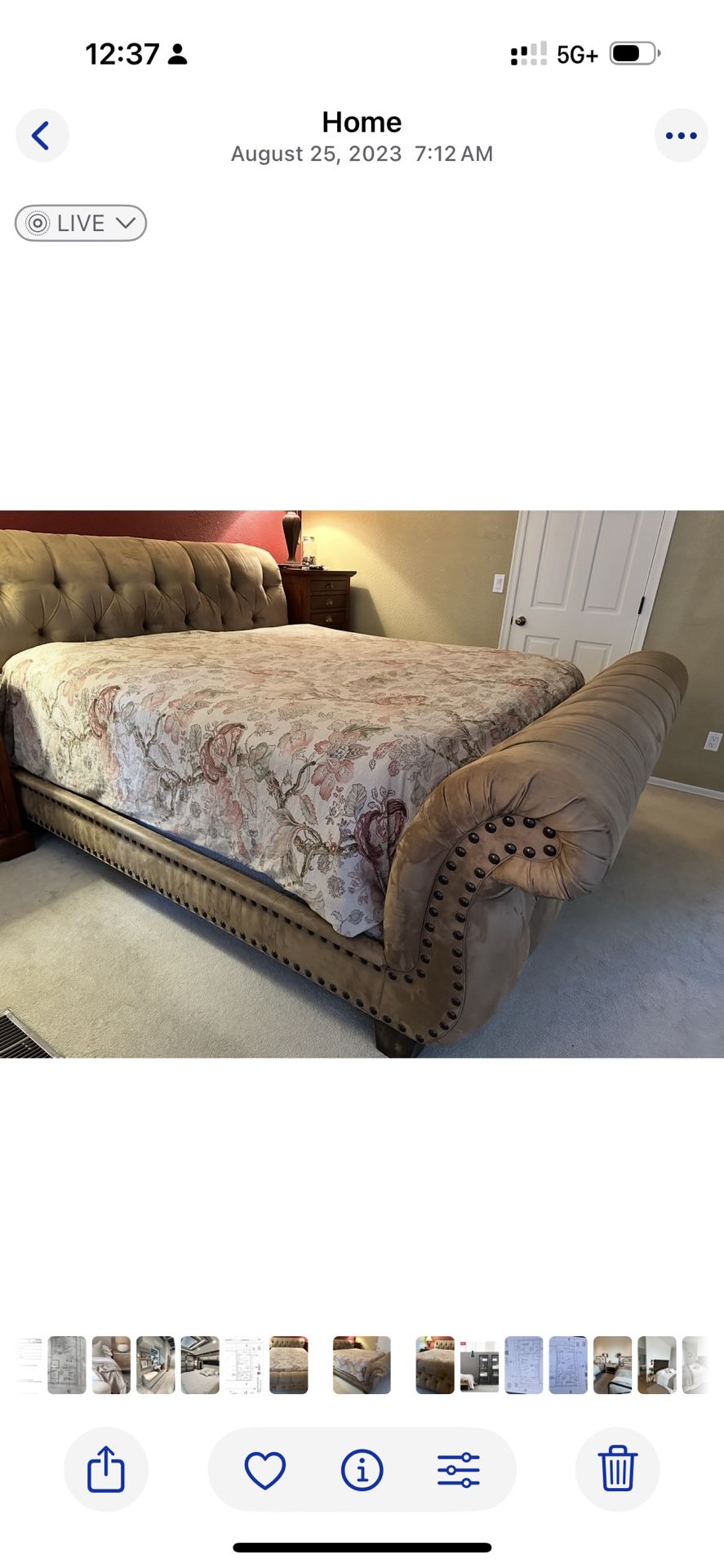 Free King Size Sleigh Bed Frame (brown Suede)
