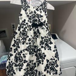 Little girls black and white dress