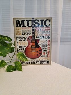 Music with Guitar Wall Decor