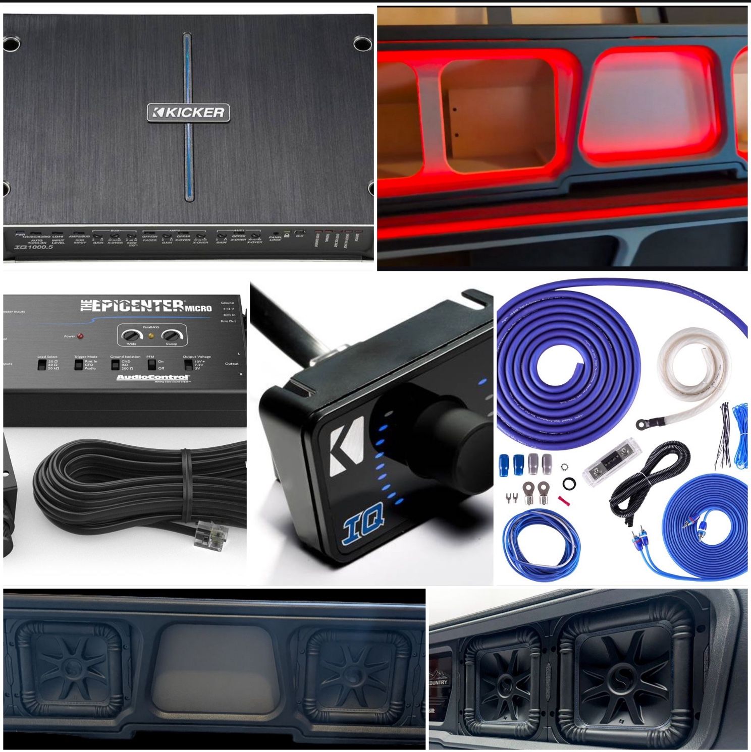 CHEVY SILVERADO GMC SIERRA CREW CABS 2019-up Full Bass Package Kicker With Custom Ported Box Installed