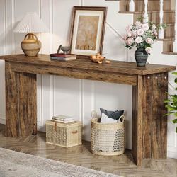 Tribesigns Farmhouse Console Table, 70.9-Inch Extra Long Console Table, Wood Sofa Table Behind Couch