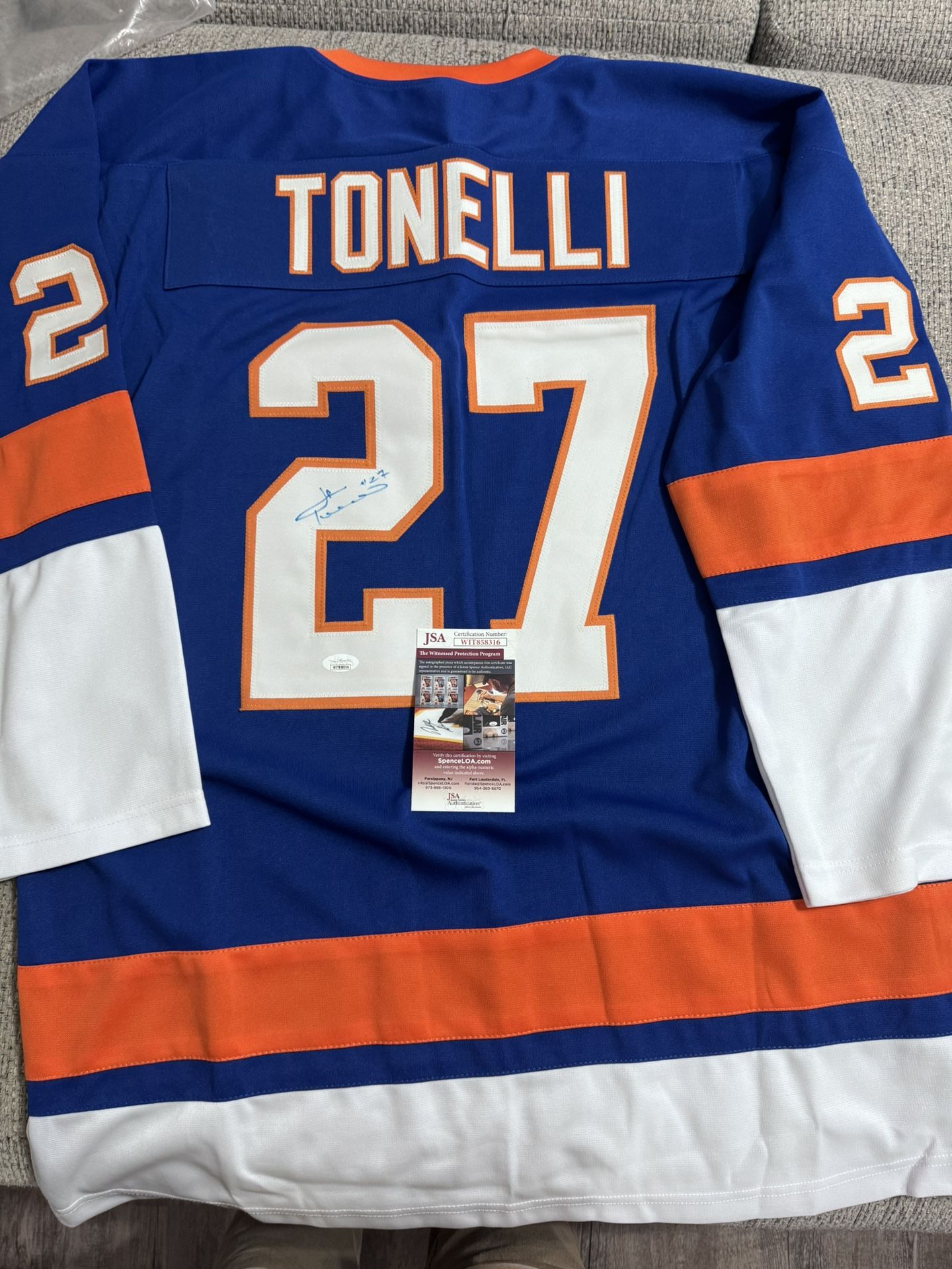 John Tonelli Signed Autograph Custom Jersey - JSA COA - New York Islanders