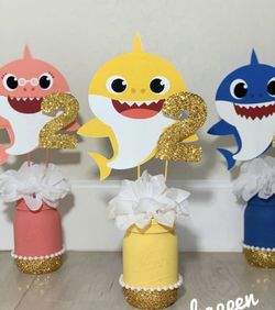 Baby shark centros de mesa/centerpieces