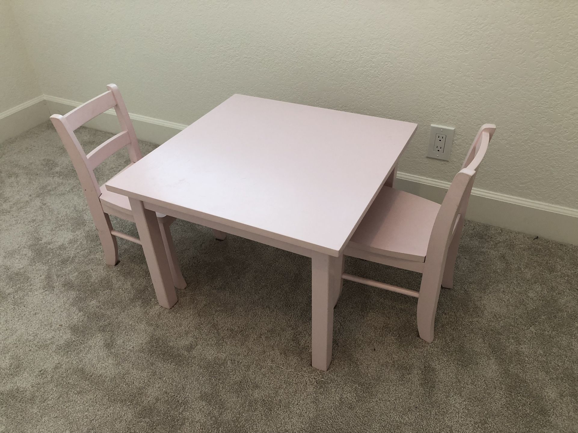 Pottery Barn Kids My First Table And Chairs (2) Discontinued Pink Color