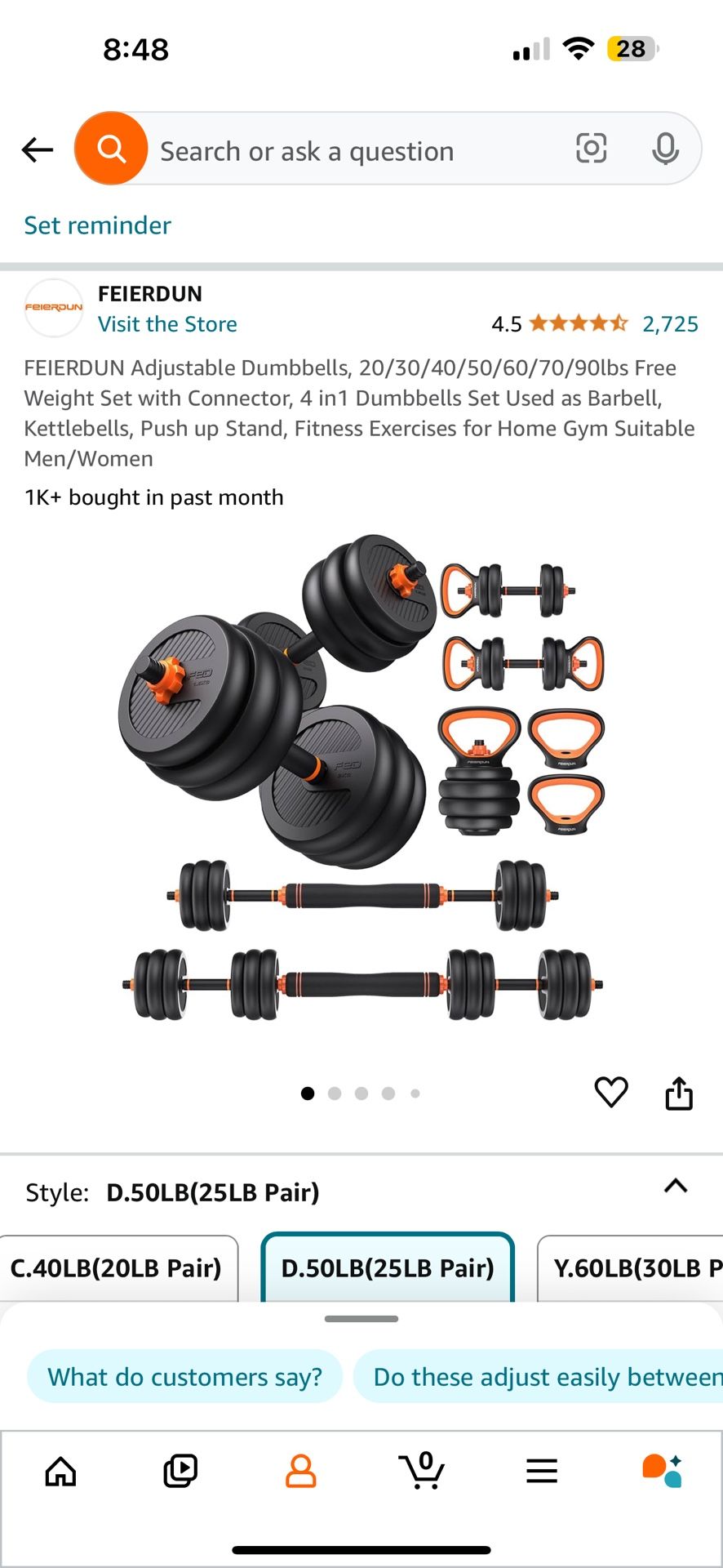 New 4 in1 Dumbbells Set Used as Barbell, Kettlebells, Push up Stand