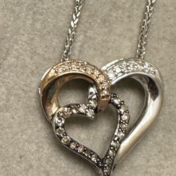 Double Diamond Heart Pendant