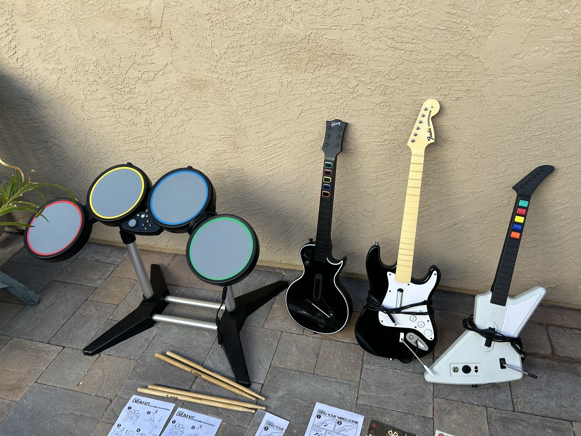 Original Xbox guitars and drum set