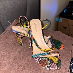 Colorful snake print Heels