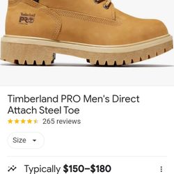 Men's Timberland Soft Toe Boots Brand New Size 15