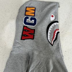 Grey Bape Sip Up Hoodie 