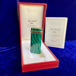 Rare Vintage Malachite Cartier Lighter Super Mint Condition Works 1 Year Warranty 