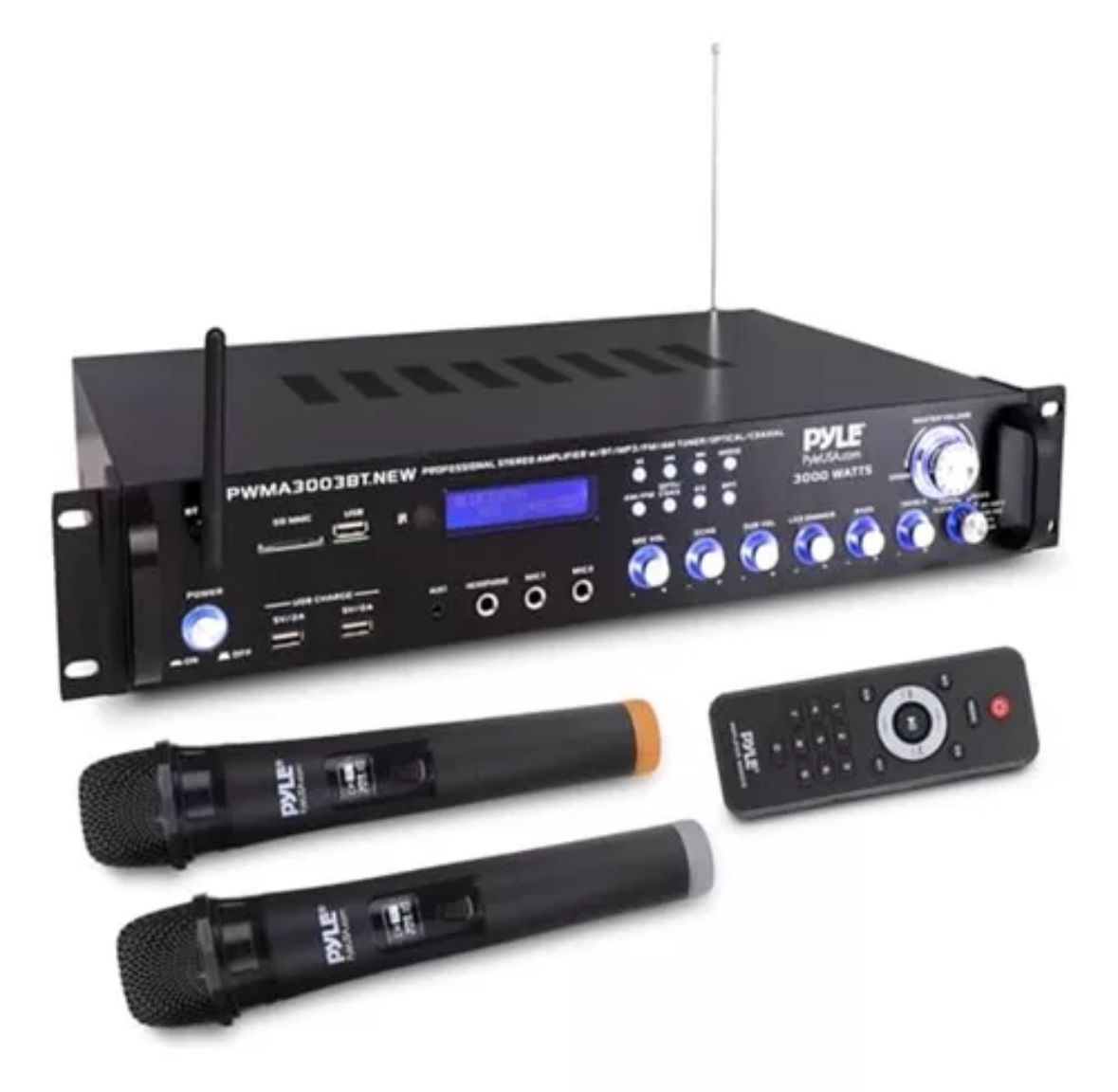 Pyle Bluetooth PreAmplifier - With Karaoke Microphones