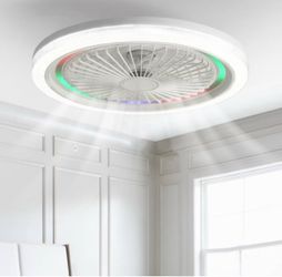 NEW 20” Crystal Ceiling Fan with Light + Remote/App