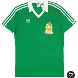 adidas Mexico 86 Retro Jersey Green Slim Polo Classic Logo Originals Men Size Xl